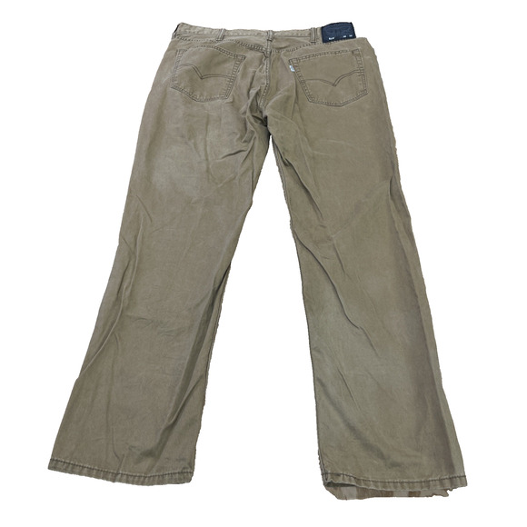 Levis 514 Jeans Mens 38X32 (36X31) Khaki Tan Straight Leg 100% Cotton Chino - Picture 2 of 13